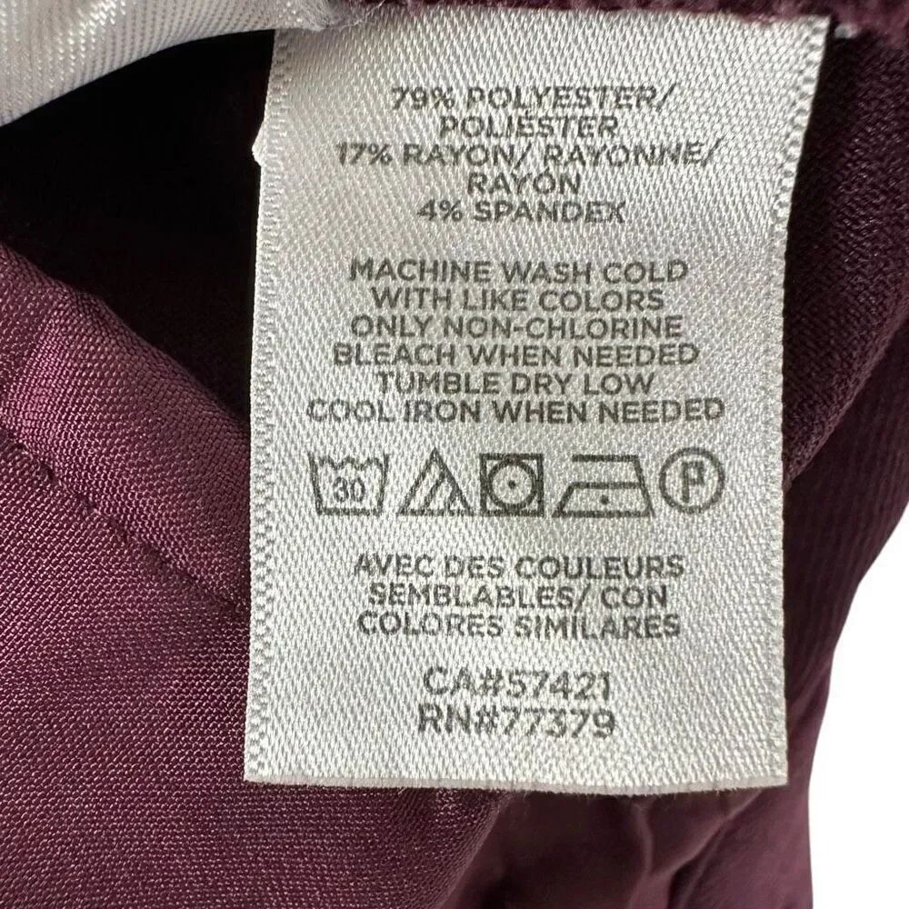 Ann Taylor The Belted Taper Pant size 2 Dark Plum - Picture 7 of 8